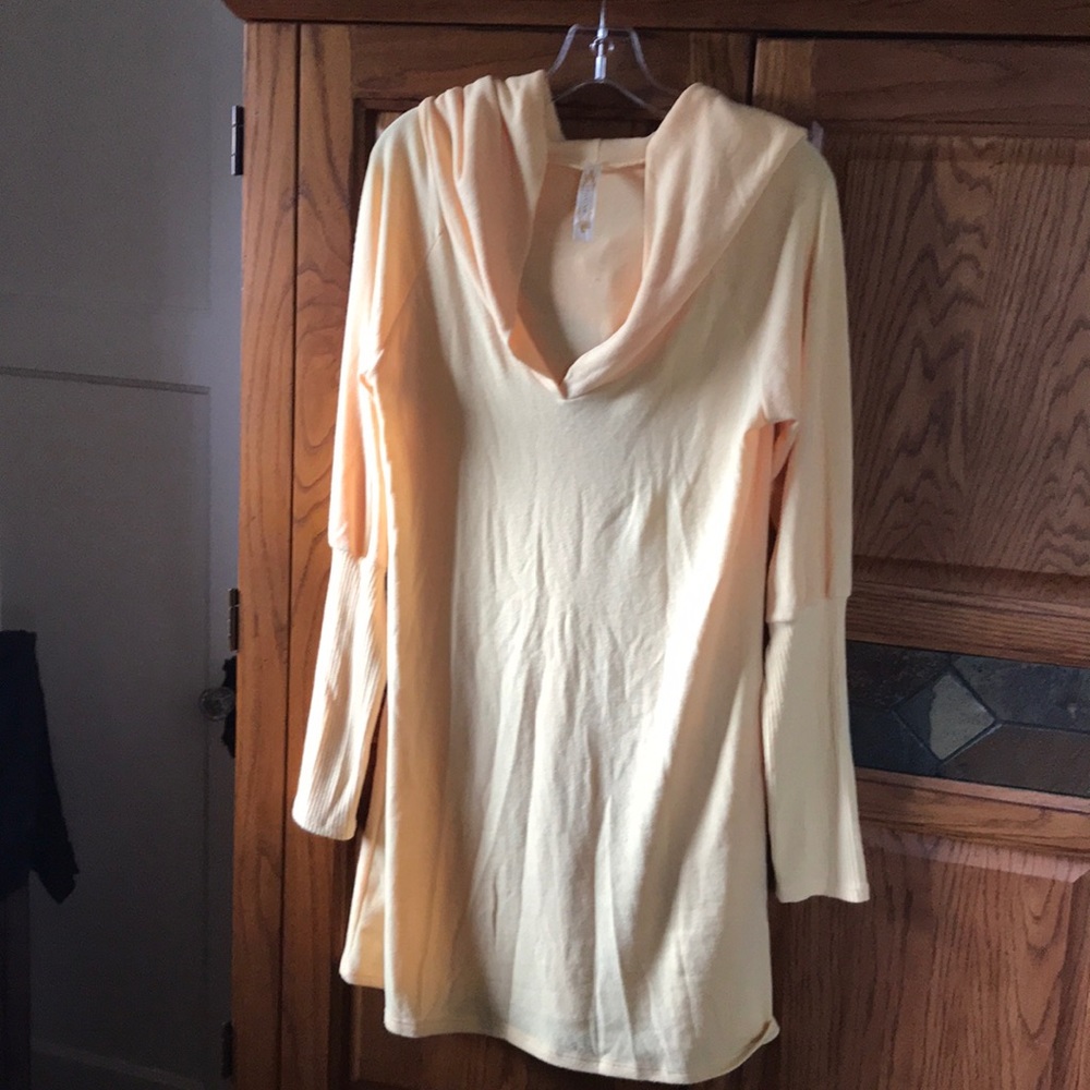 Yellow sweater dress
